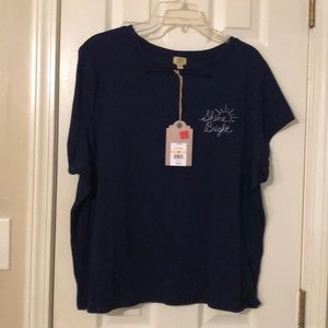 Blue top with embroidery